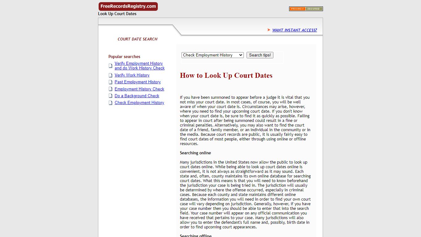 How to Look Up Court Dates - freerecordsregistry.com